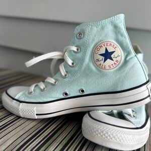 Converse Light Blue High Top Sneakers